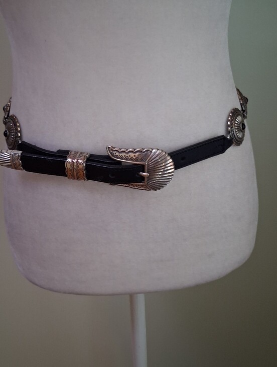 Tony Lama Accessories - Tony Lama Vintage 1996 Western-Inspired Leather Belt with Silver Conchos